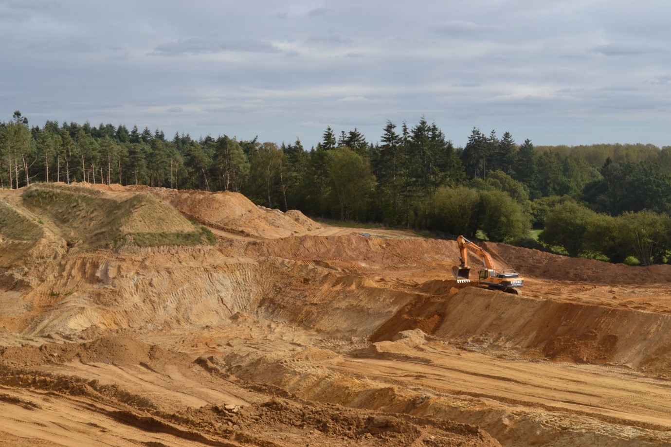 Sand extraction at the site prior to backfilling and restoration.